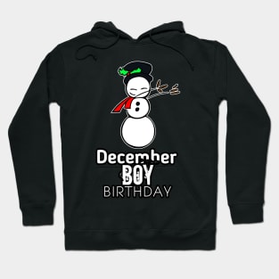 December Birthday Boy - Dabbing Winter Snowman Hoodie